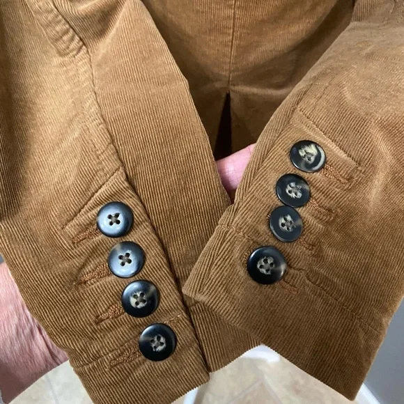 CABI Journey Tailored 3 Button Corduroy Jacket Caramel Brown Lagenlook Cabin XS - Picture 10 of 17